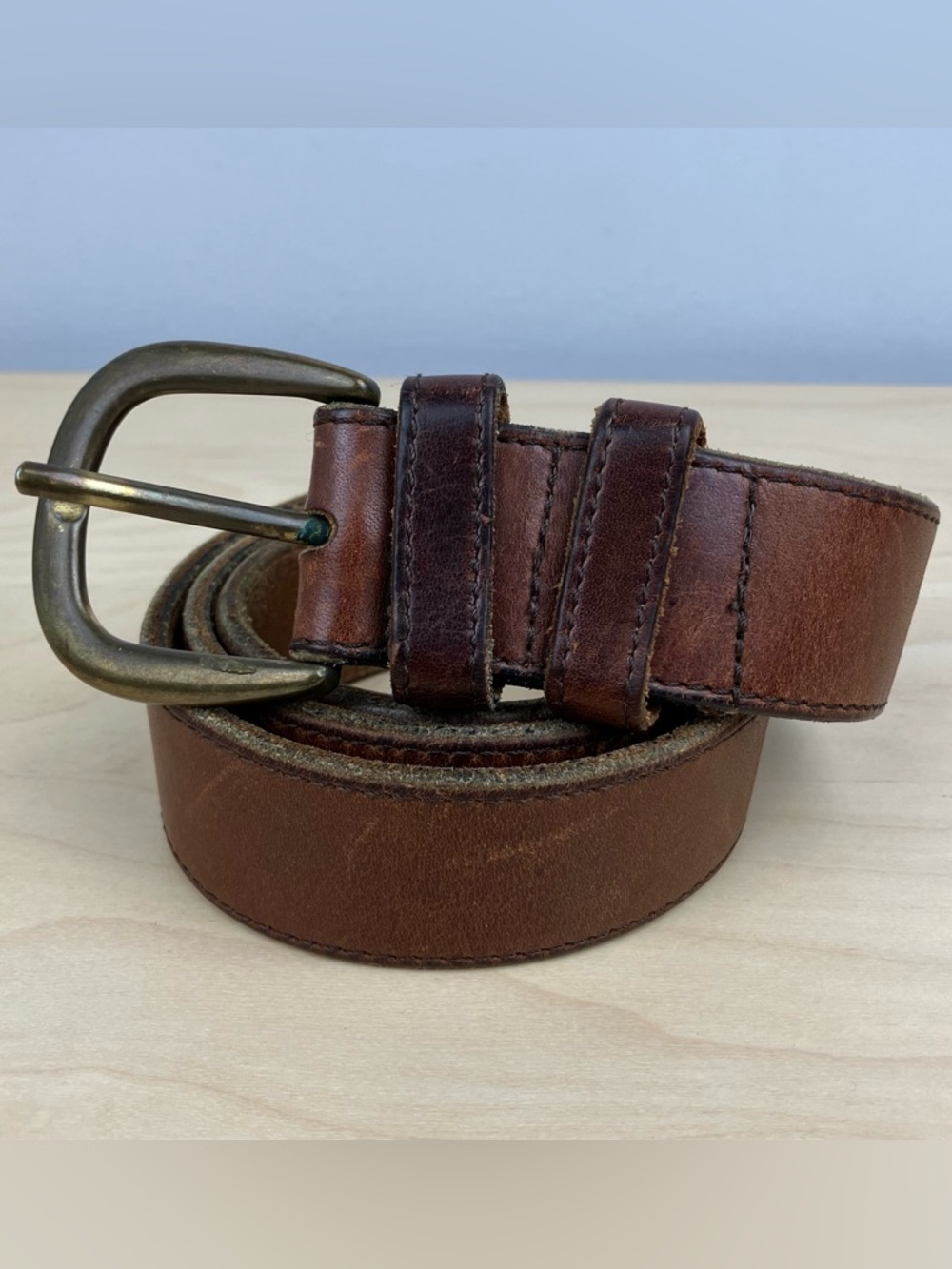 Northern Reflections Men’s Belt Size 32 Brown Full Grain Cowhide Leather Distres